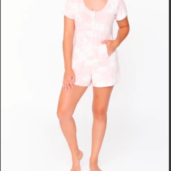 THE SHORTY S+T ANYDAY ROMPER in COTTON CANDY SKY TIE DYE - Picture 5 of 6